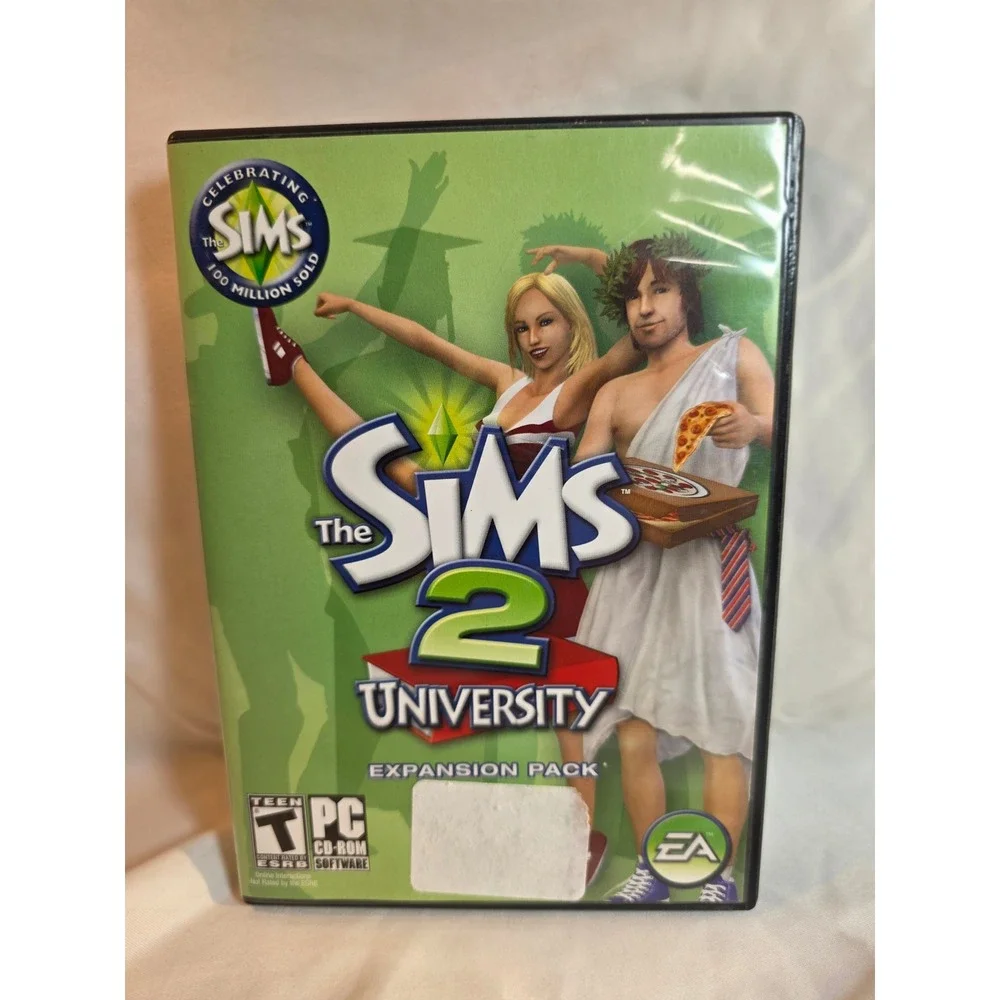 The Sims 2 University Expansion Pack PC CD-ROM EA Games 2005 Case & Discs